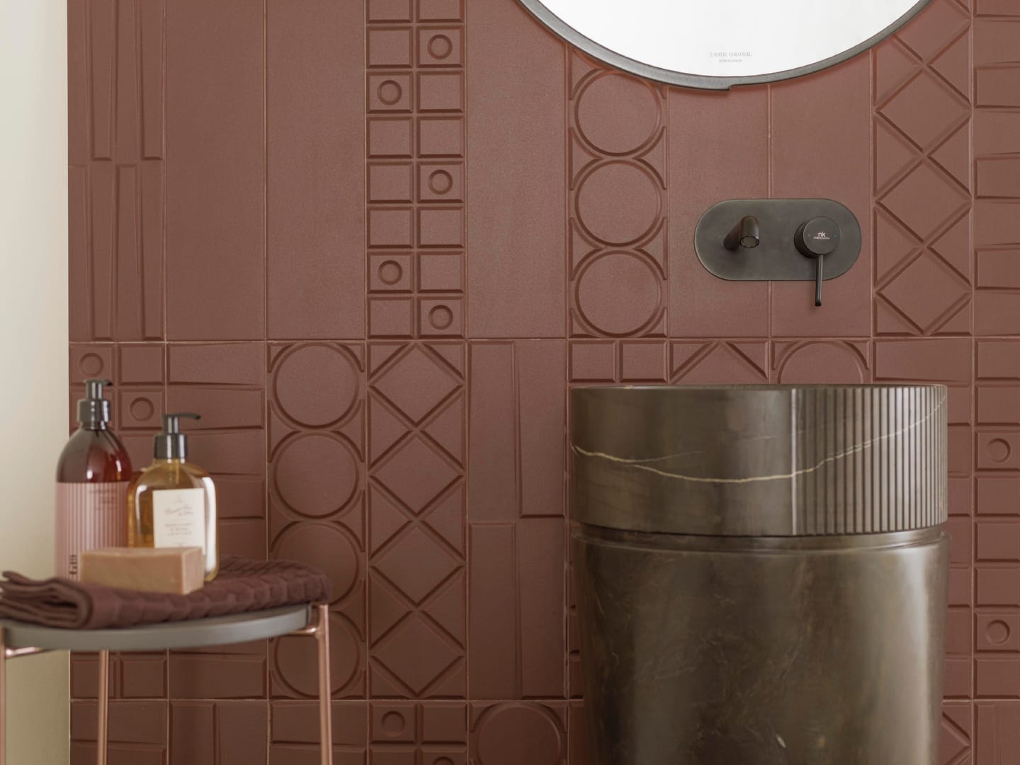 Geo Deco Maroon