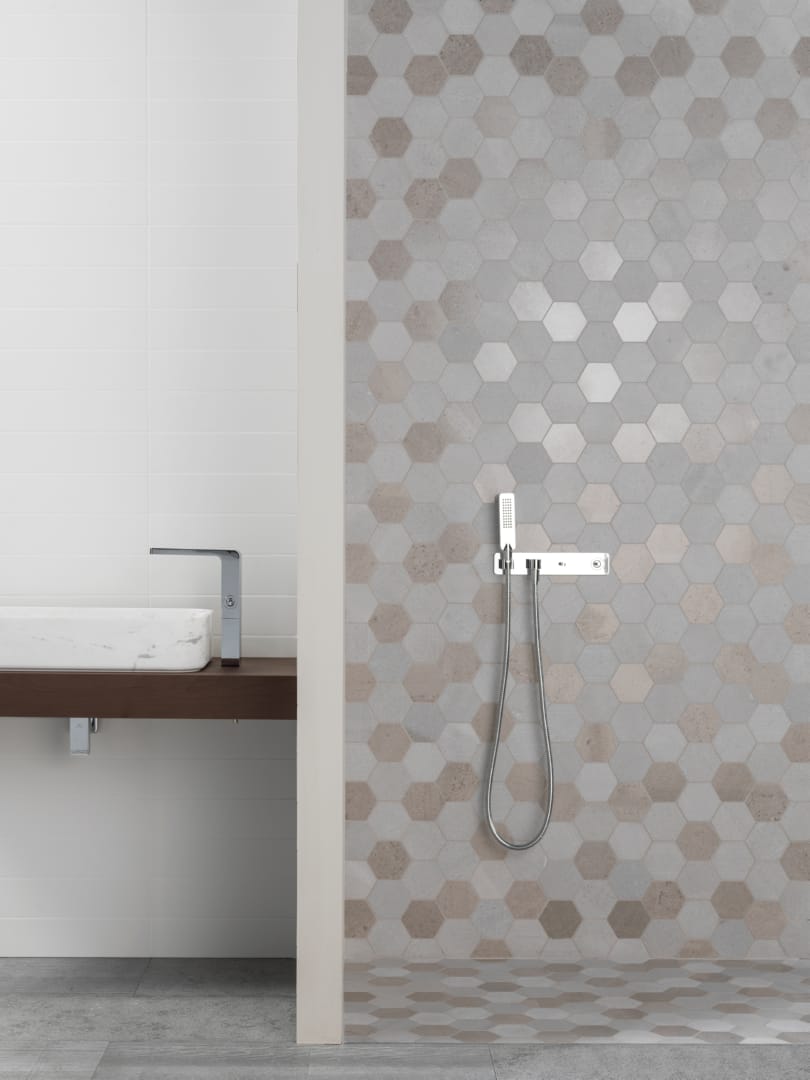 World Hexagon Texture Grey