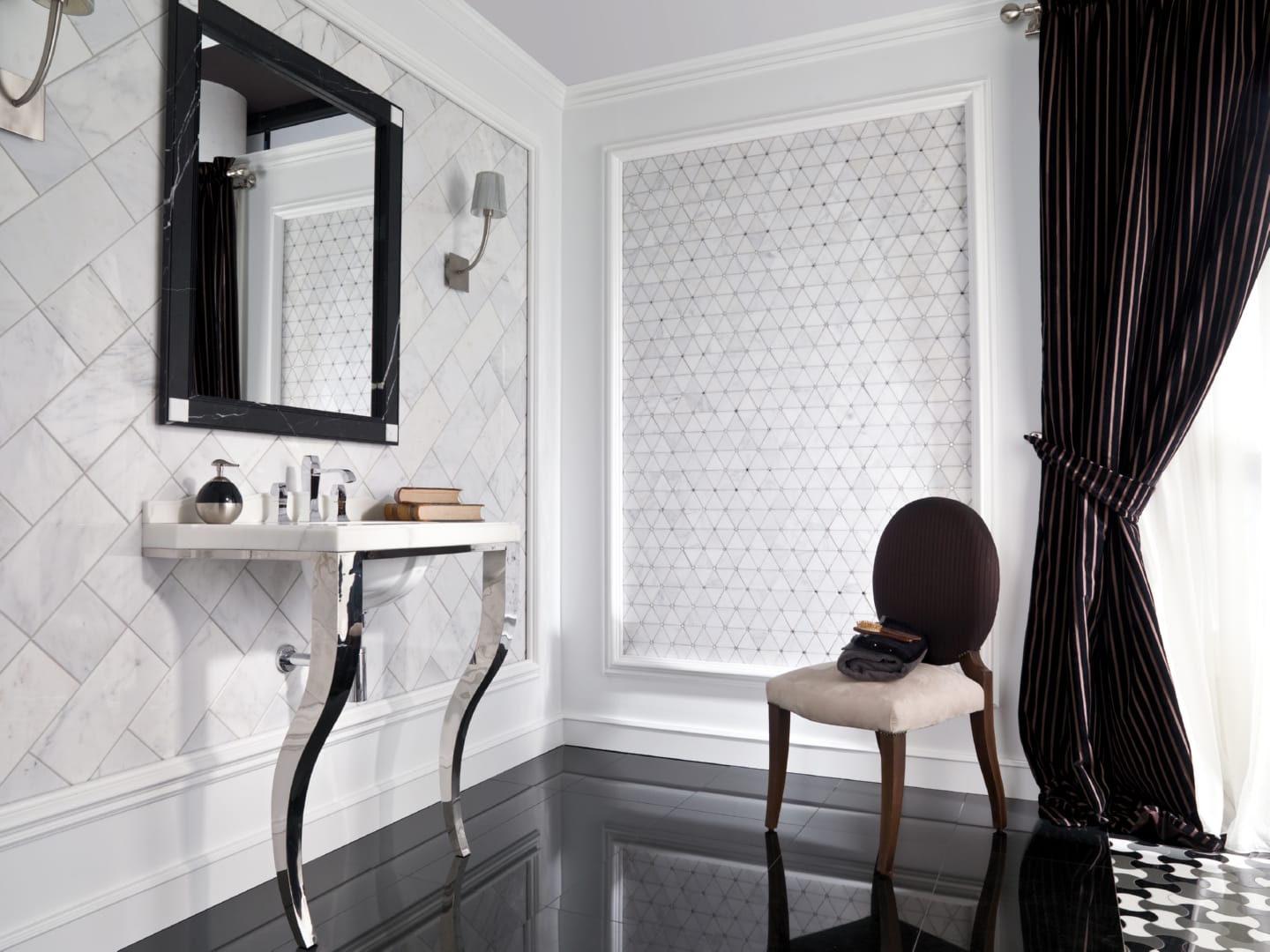 Victorian Diamond Marmara Mirror